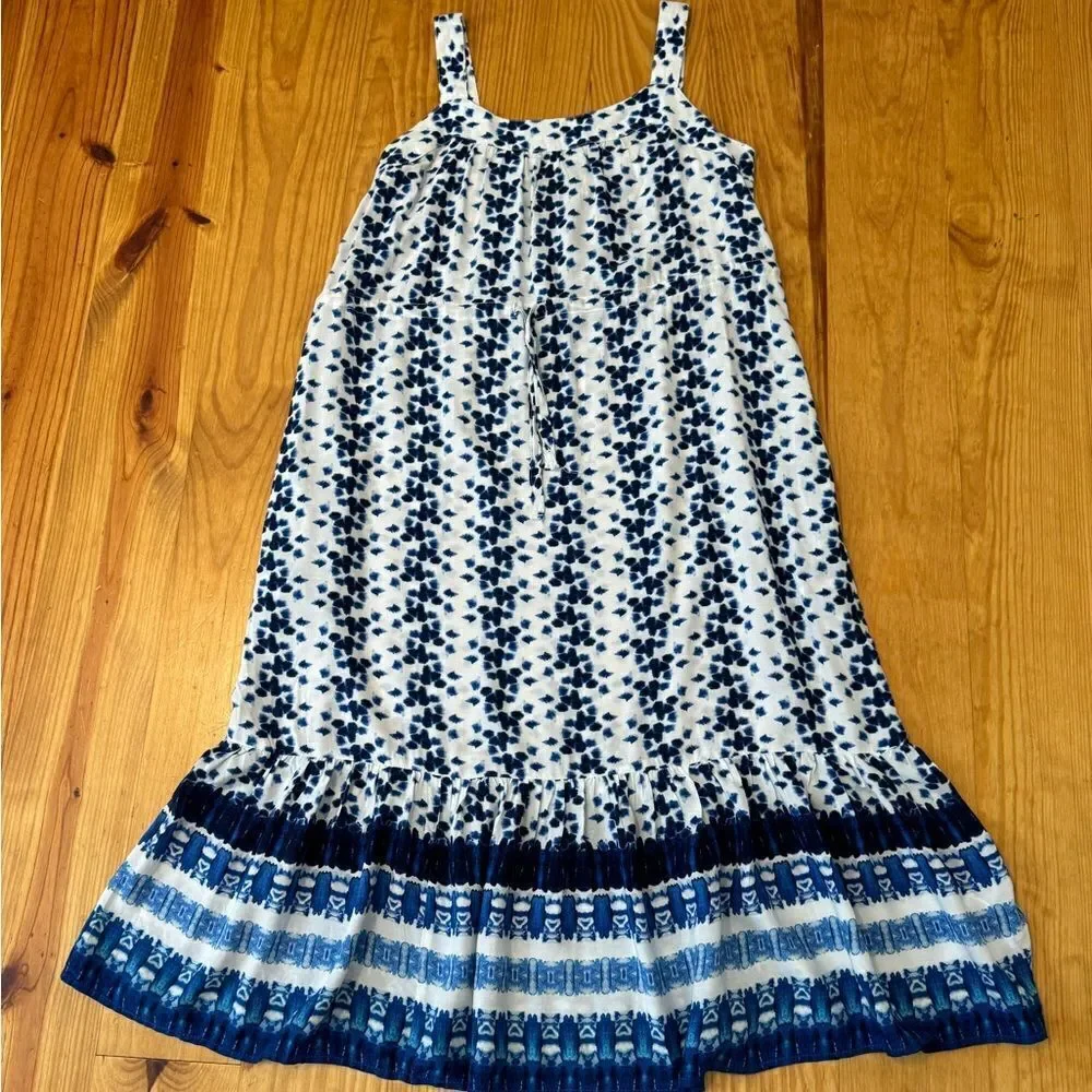 BeachLunchLounge Blue White Beach Vacation Dress Women’s SIZE Small